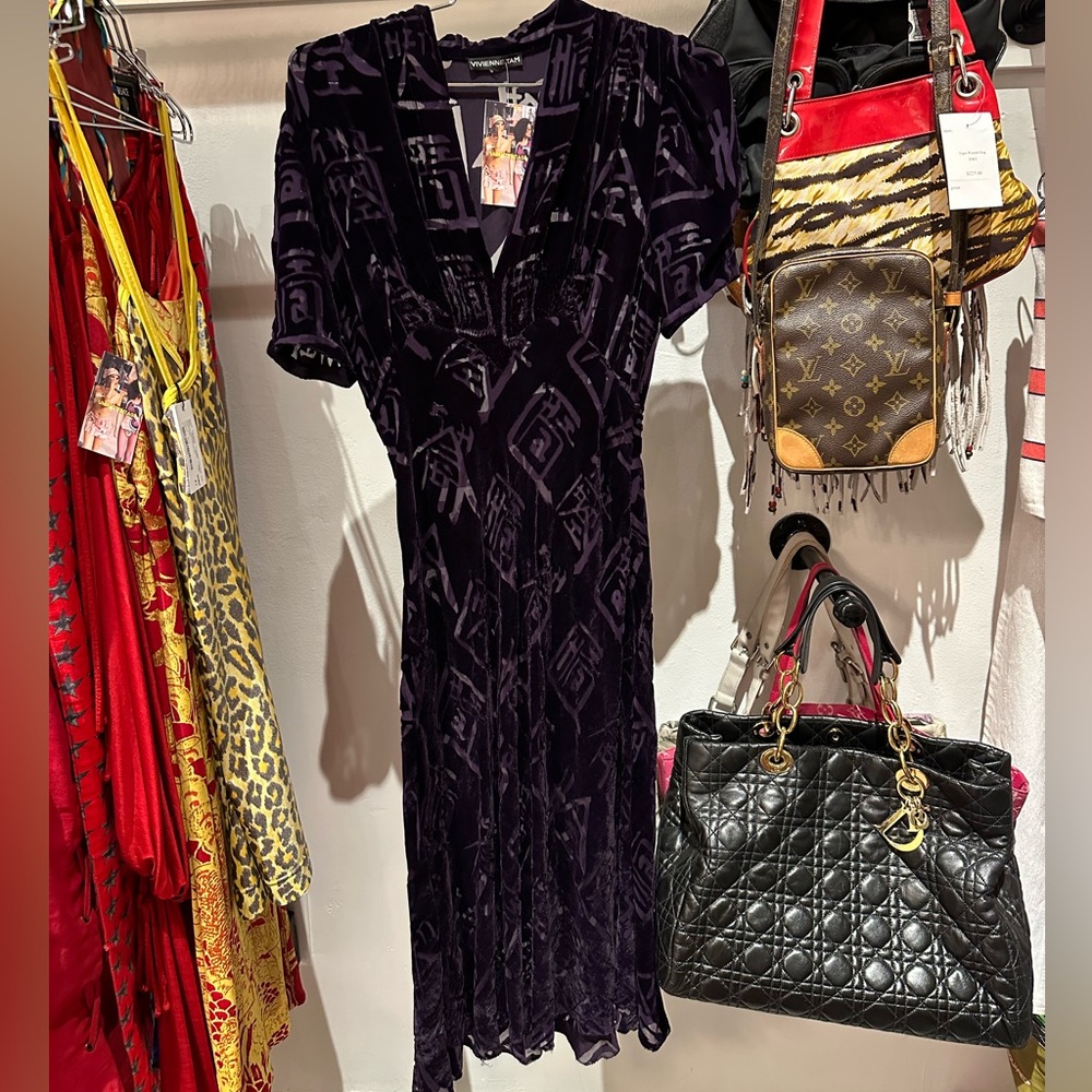 Vivienne Tam vintage velvet sheer dress